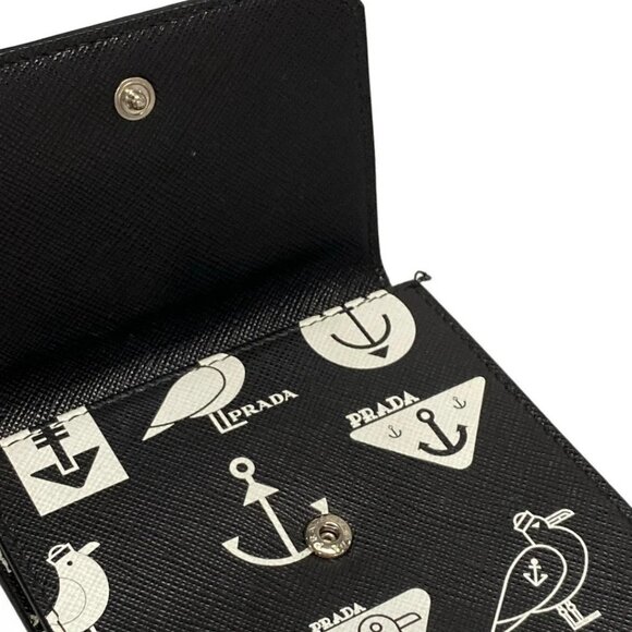 Auth PRADA - 2ZH068 Black White Saffiano Leather Shoulder Bag - Picture 8 of 16